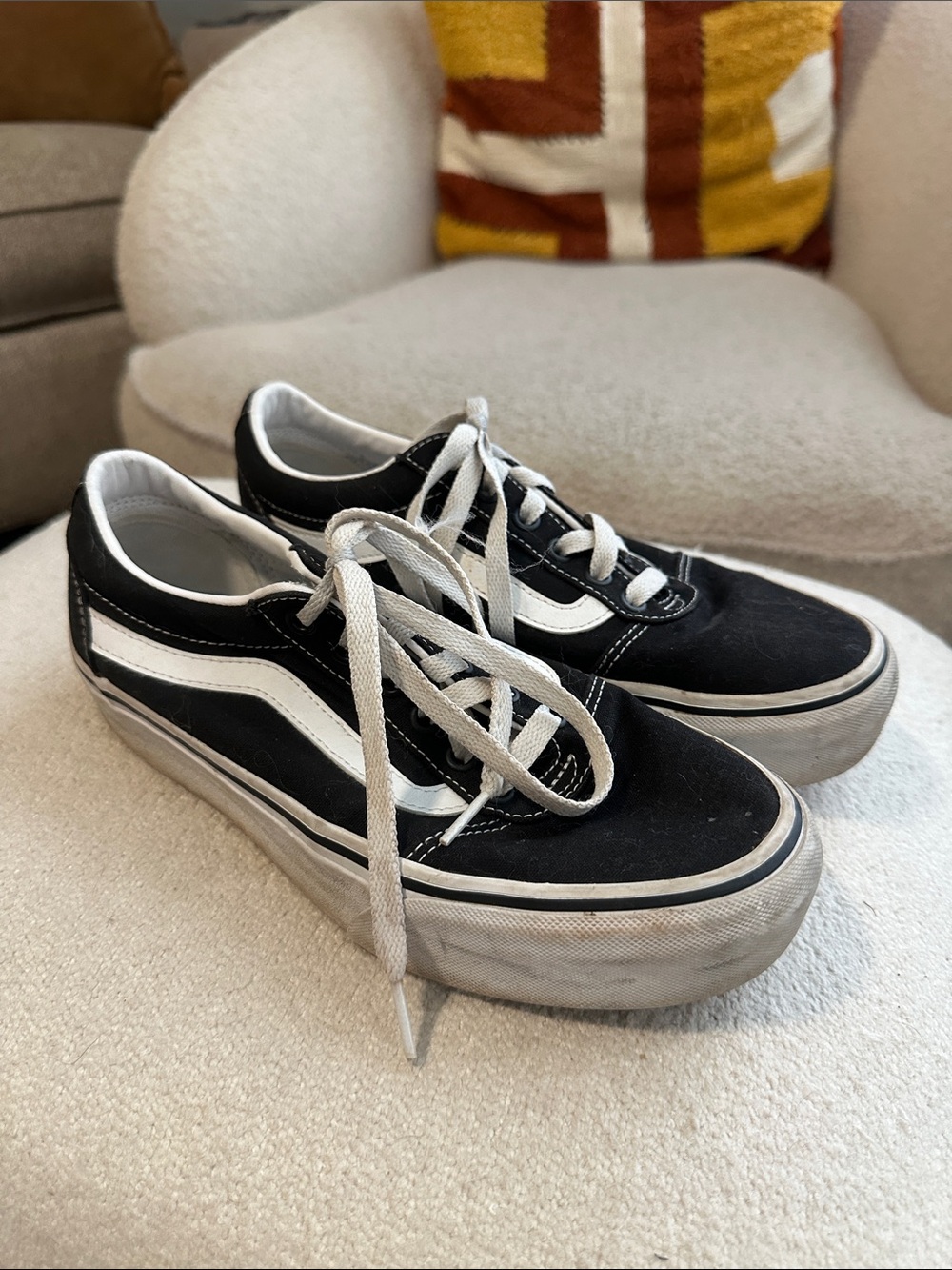 Vans Black & White Low-Top Skate Sneakers